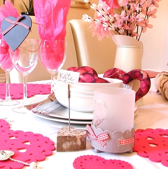 Valentines Day Table Setting Pink Decoration