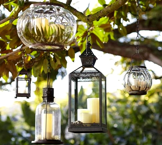 Bubble caged glass lanterns